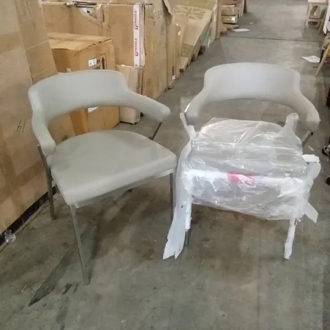 SET OF 2 FREYA PU LEATHER DINING CHAIRS