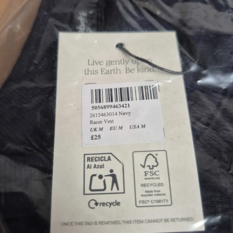 NOBODY'S CHILD NAVY RACER VEST – , UK M