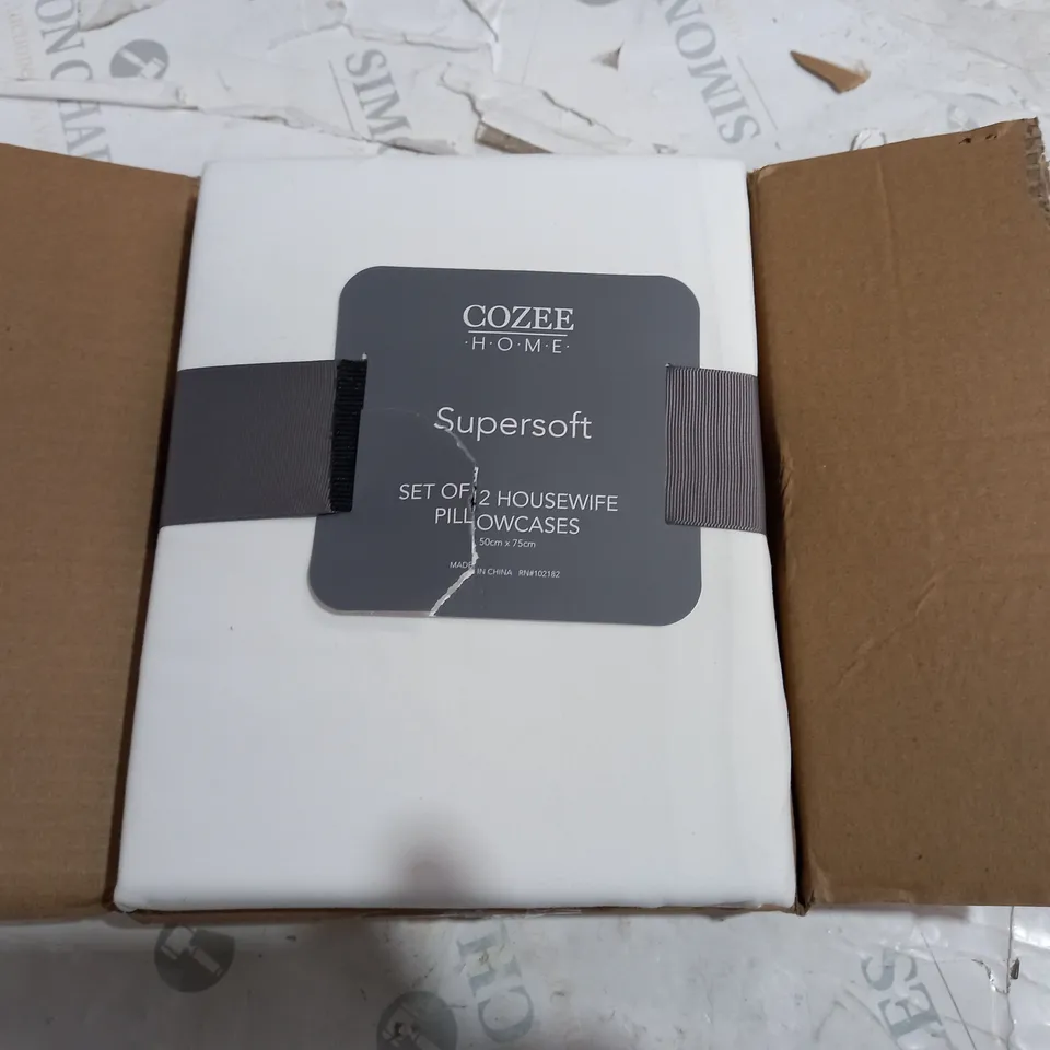 COZEE HOME SUPERSOFT SET OF 2 HOUSEWIFE PILLOWCASES