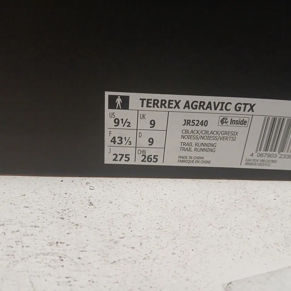 TERREX AGRAVIC GTX TRAIL RUNNING SHOES – BLACK, UK 9 (US 9.5, EU 43 1/3)