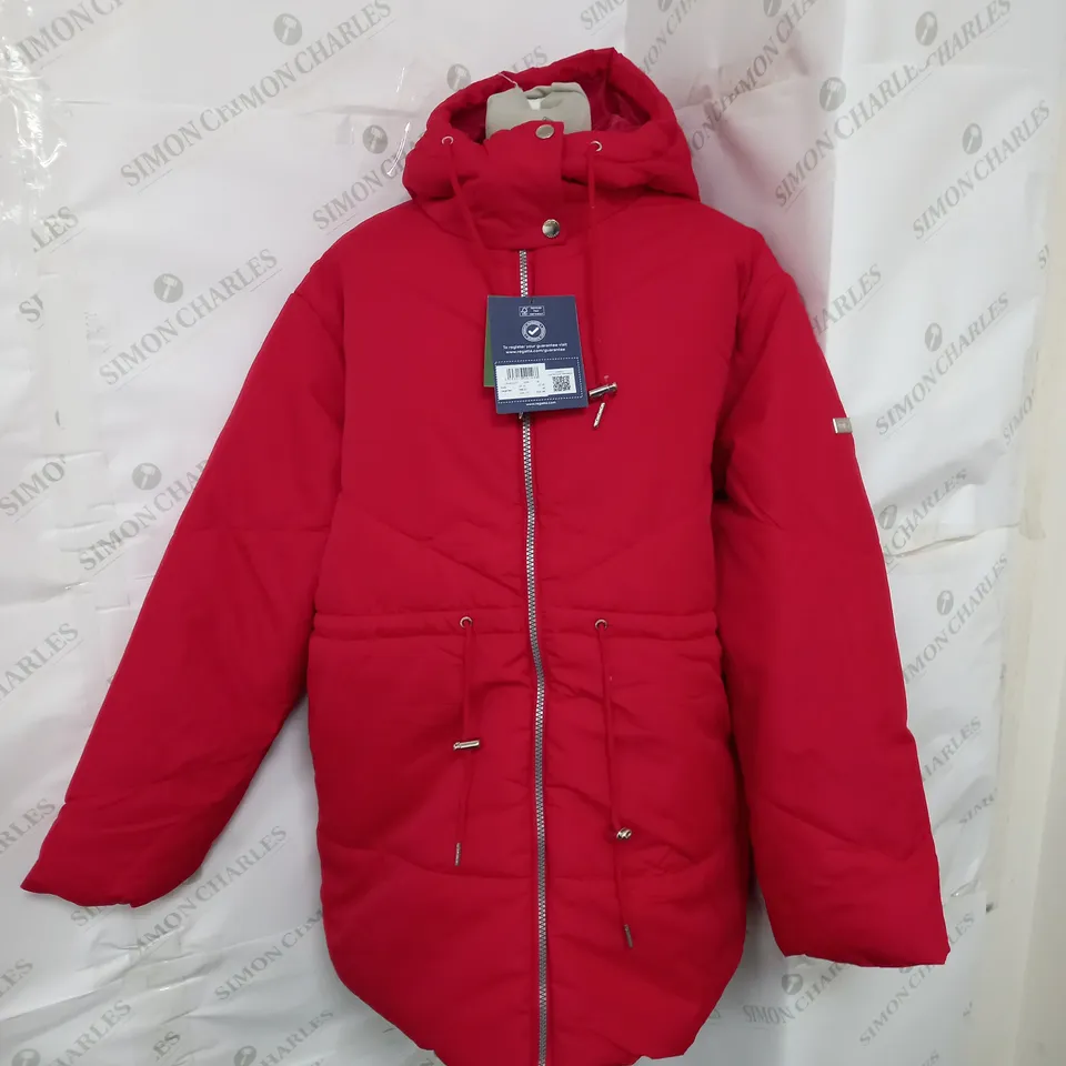 REGATTA GREAT OUTDOORS PADDED COAT IN DANGER RED SIZE 14