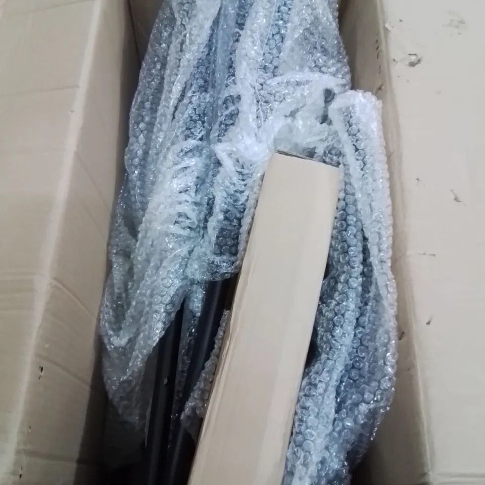 BOXED BLACK METAL STOOL