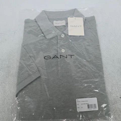 BAGGED GANT SHORT SLEEVE POLO SHIRT – DRY HERB GREEN, SIZE M