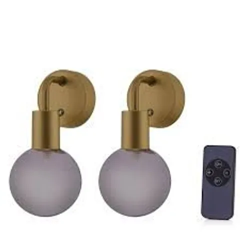 SFIXX SET OF TWO RECHARGEABLE GLASS WALL LIGHTS WITH REMOTE