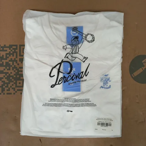 BAGGED PERCIVAL X BRIGHTON & HOVE ALBION F.C. ARCHIVE KITS T-SHIRT IN WHITE SIZE MEDIUM