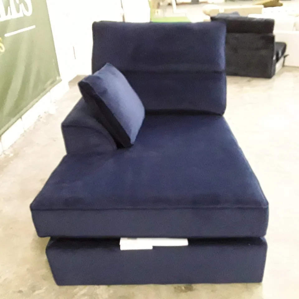 QUALITY DESIGNER STAMFORD SOFA RHF CHAISE SECTION - NAVY FABRIC