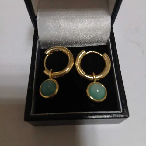 MALIKA SEMI PRECIOUS BEAD BEAD HUGGIE EARRINGS 