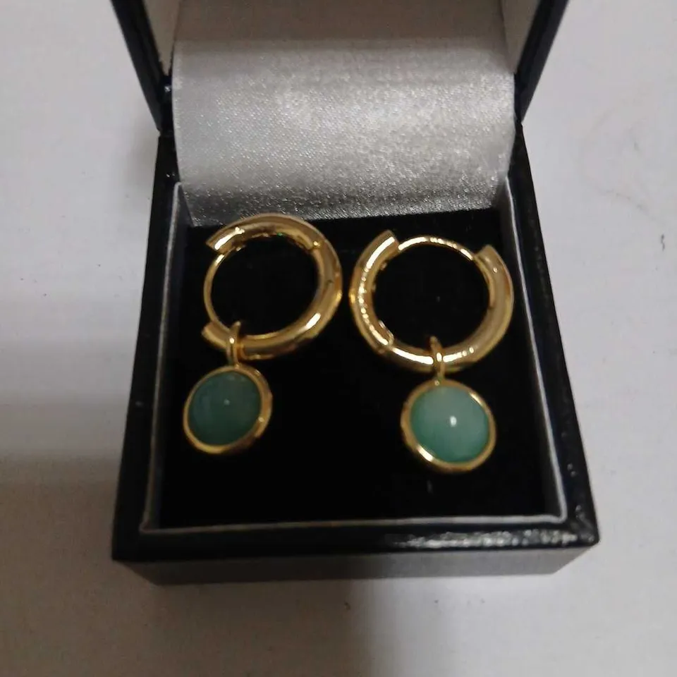 MALIKA SEMI PRECIOUS BEAD BEAD HUGGIE EARRINGS 