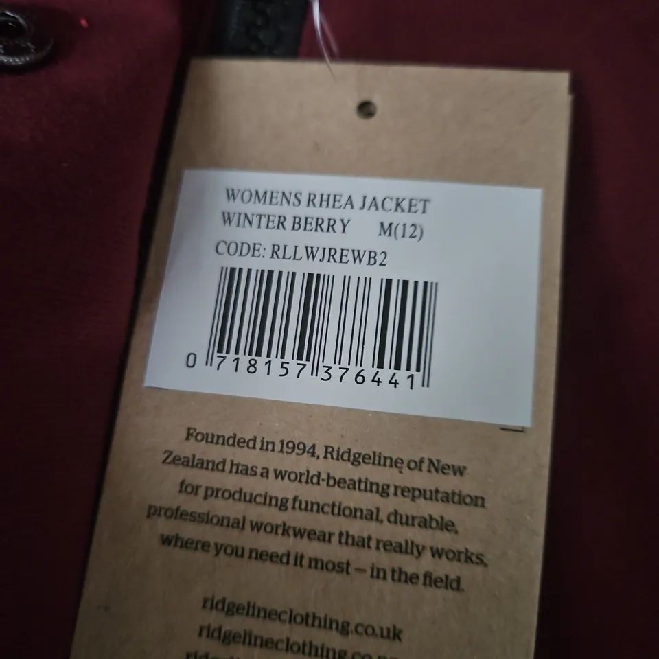 RIDGELINE WOMEN'S RHEA JACKET – WINTER BERRY, UK 12