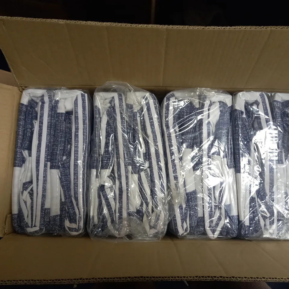 BOX OF 8 GEORGE HOME PERCALE 100% COTTON DUVET SETS - BLUE/WHITE 