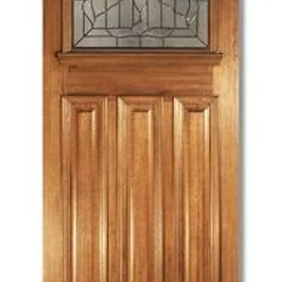 BOXED ESTATE CROWN GLAZED HARDWOOD EXTERNAL DOOR - 44MM X 80" X 32" (1 BOX)