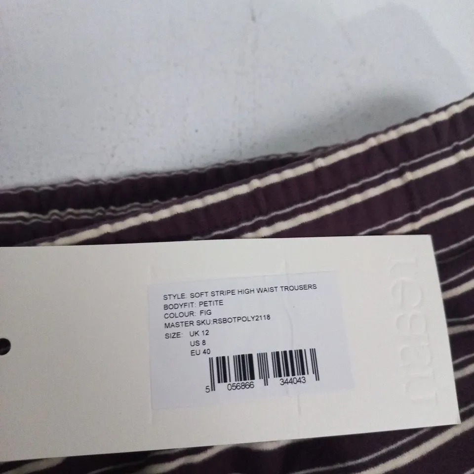 REASN SOFT STRIPE HIGH WAIST TROUSERS – UK 12 (EU 40, US 8)