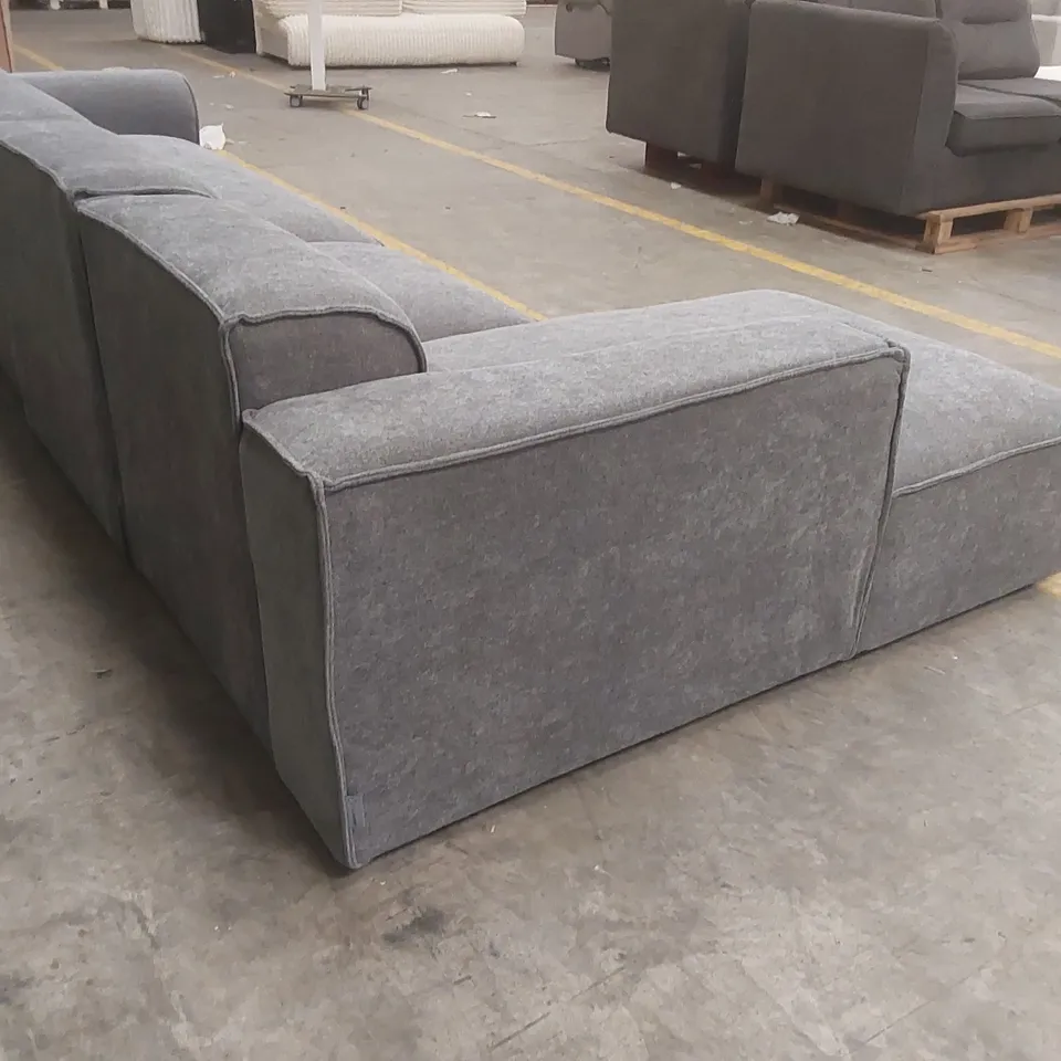 QUALITY DESIGNER FABRIC UPHOLSTERED FLEX FELIX 6 SEATER CORNER SOFA