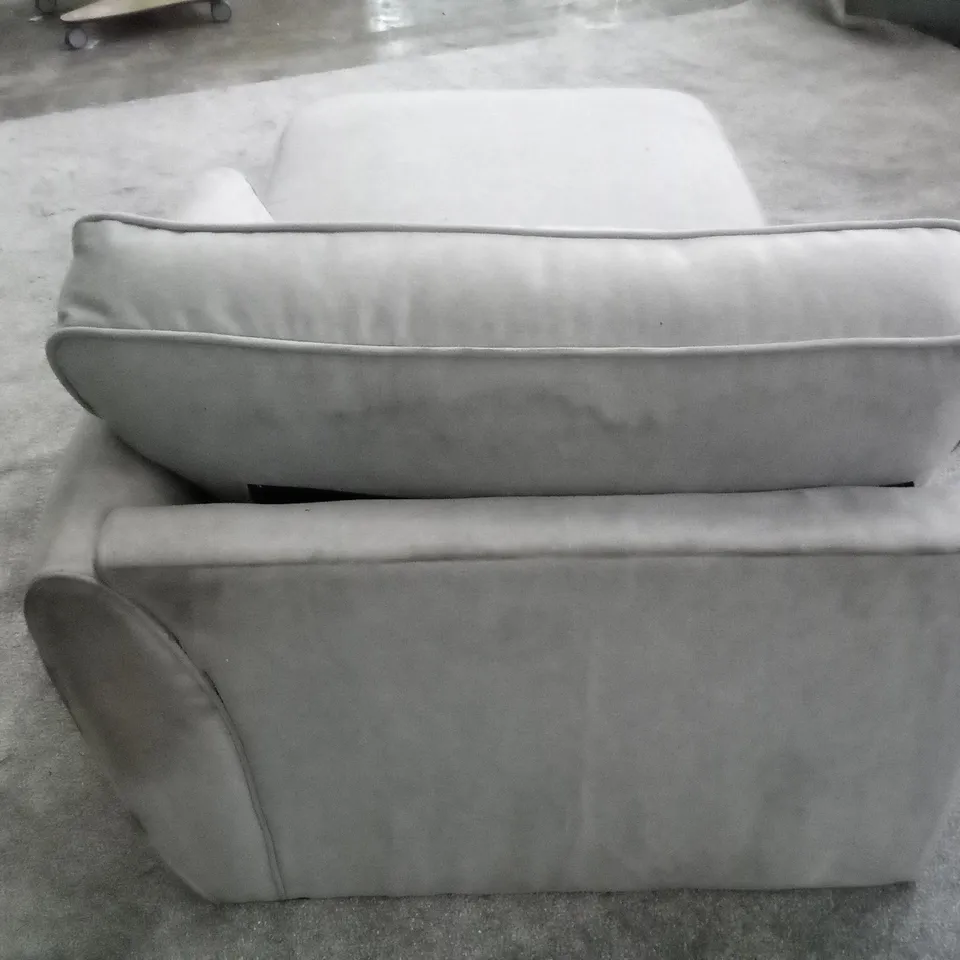 QUALITY HARLOW CORNER CHAISE SOFA - PLUSH DOVE GREY FABRIC (CHAISE ONLY)