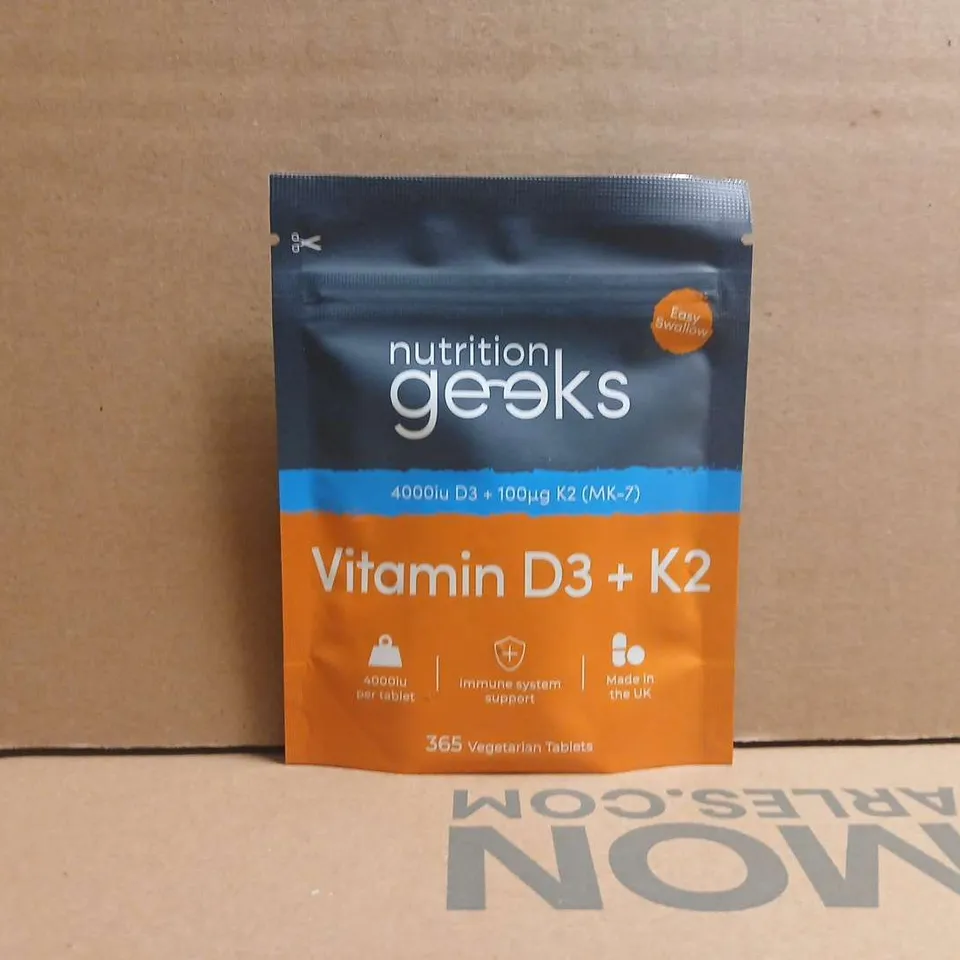 NUTRITION GEEKS VITAMIN D3 + K2 (365 VEGETARIAN TABLETS)