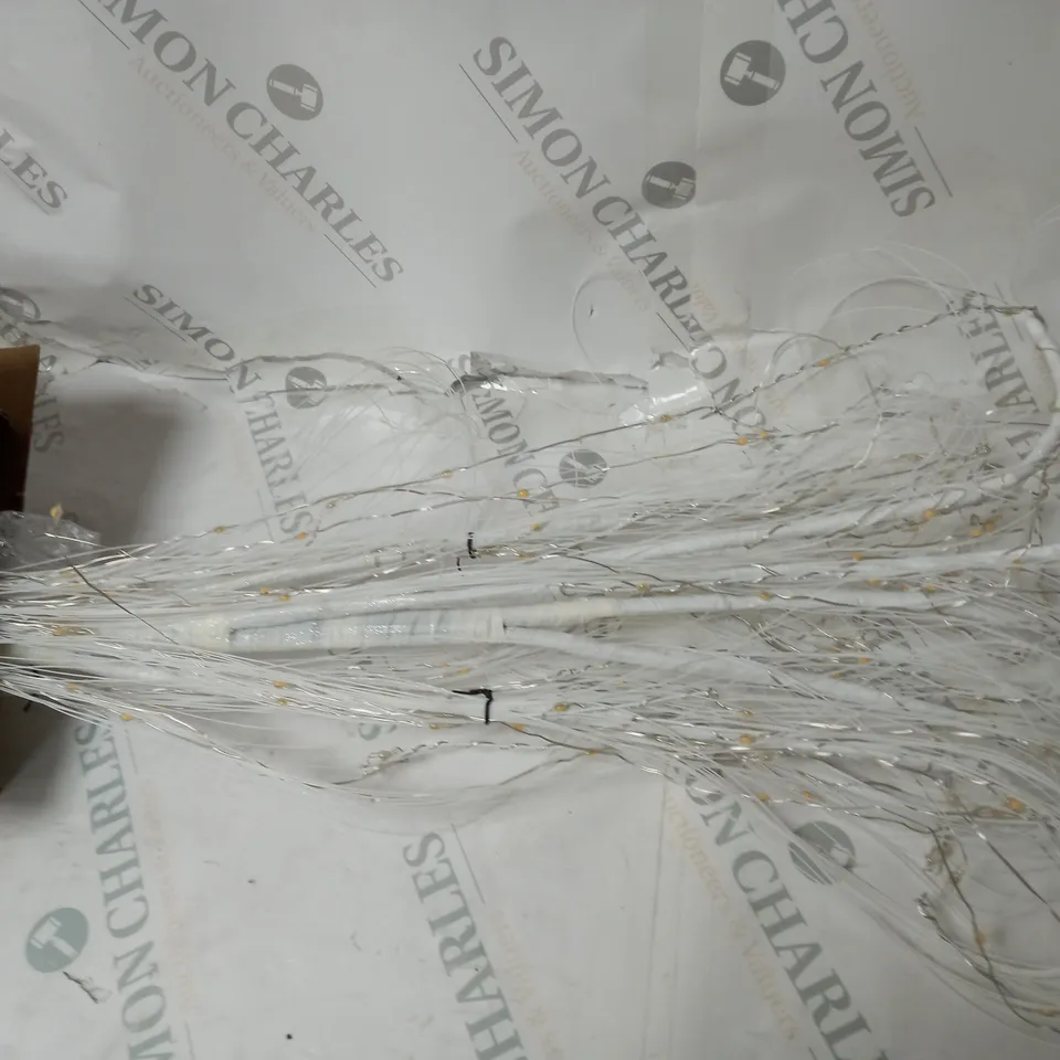 BOXED ALISON CORK PRE-LIT CASCADING GLITTER WHITE WILLOW TREE - COLLECTION ONLY