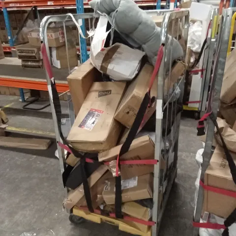 CAGE OF ASSORTED HOUSEHOLD GOODS AND PRODUCTS TO INCLUDE; STEAM MOP, STORAGE JARS, FOOD PROCESSOR ETC