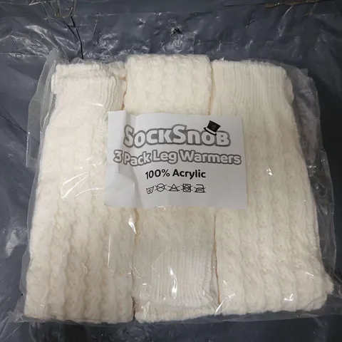 APPROXIMATELY 70 PAIRS OF SOCK SNOB WIGGLE RIG LEG WARMERS IN OFF-WHITE