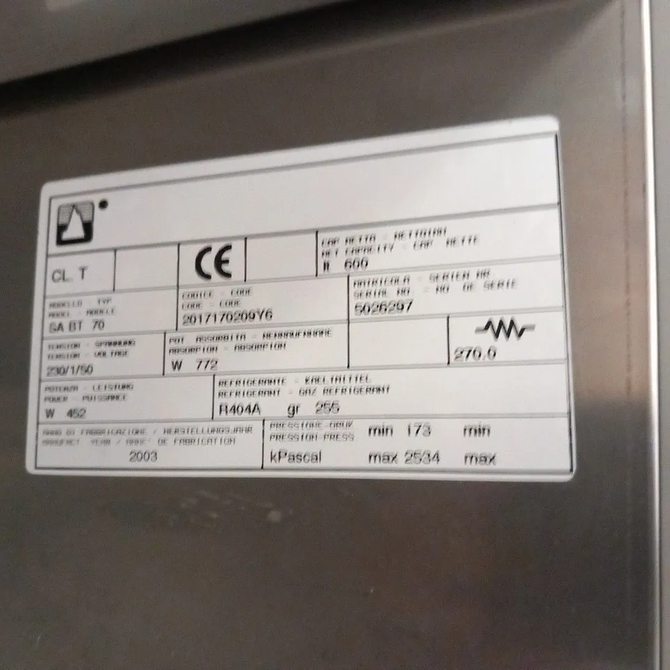 TALL STAINLESS STEEL SA BT 70 REFRIGERATED UNIT