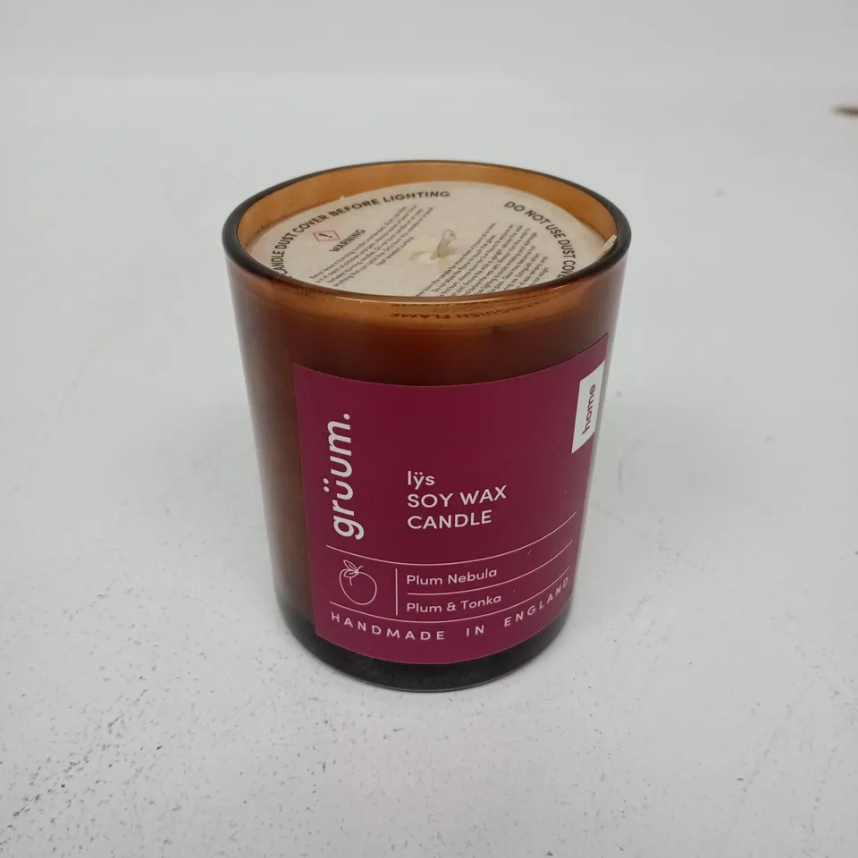 GRUUM LYS SOY WAX CANDLE PLUM NEBULA 170G BOXED