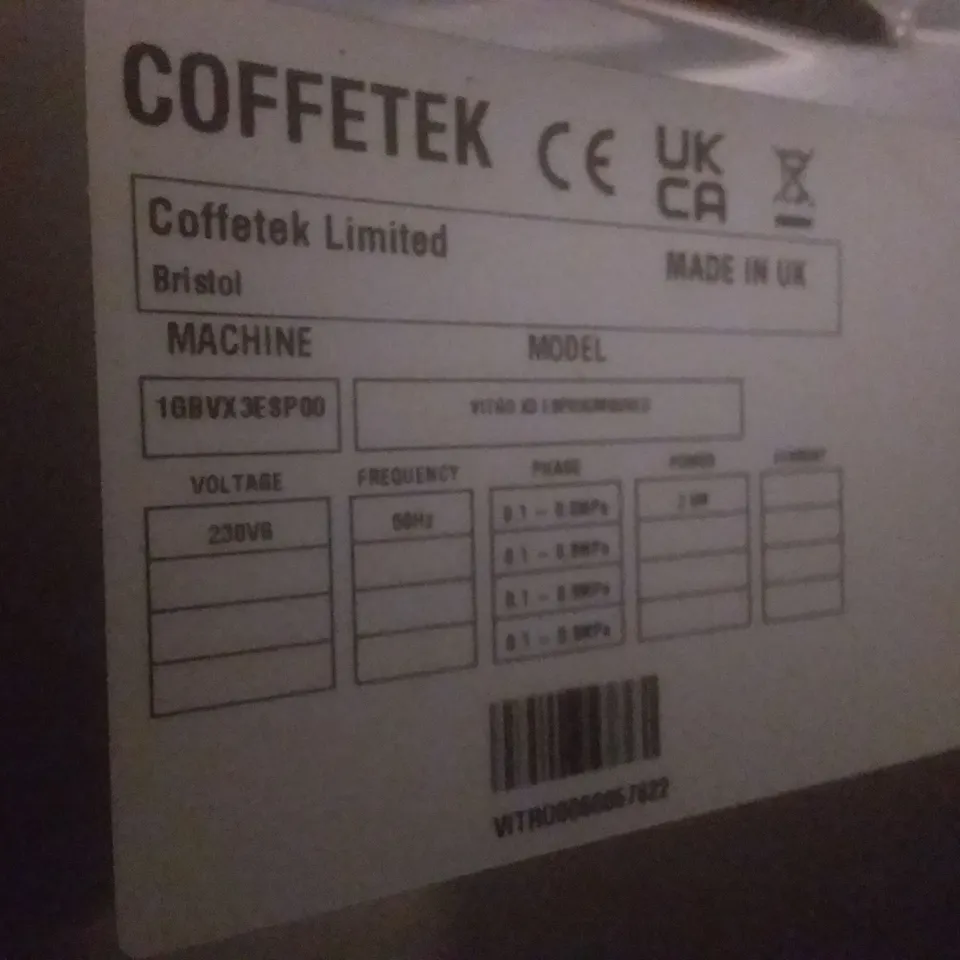 COFFETEK VITRO X3 ESP COFFEE MACHINE 