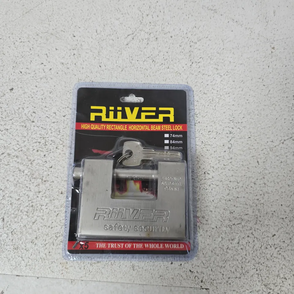 RIIVER PADLOCK – 94MM HARDENED STEEL (BOXED)