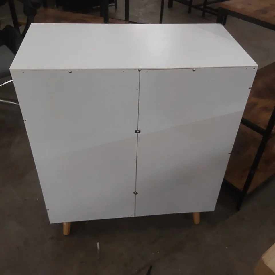 2 DOOR 1 DRAWER CHEST - WHITE/BLACK