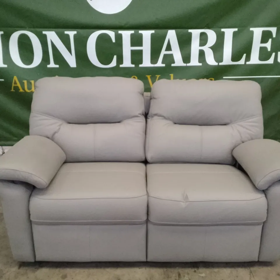 QUALITY DESIGNER G-PLAN SEATTLE 2.5 SEATER SOFA - CAMBRIDGE GREY LEATHER