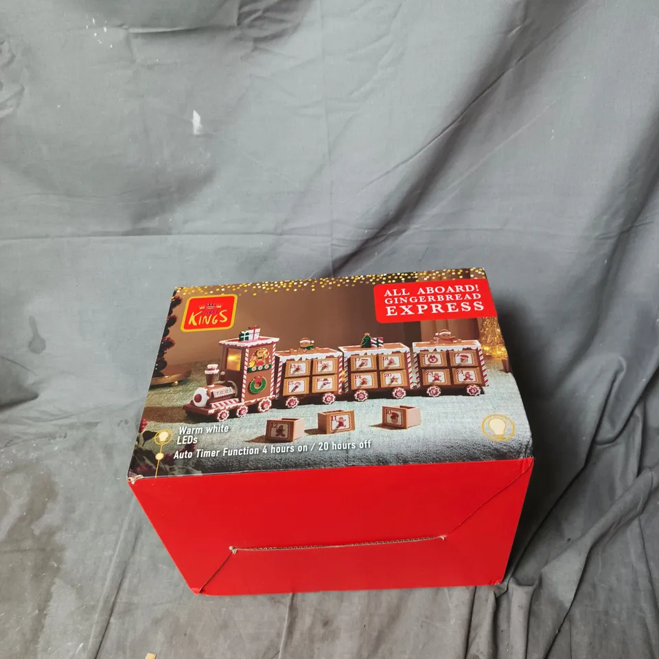 BOXED THREE KINGS GINGERBREAD TRAIN LIGHT UP ADVENT CALENDAR RRP £29.99