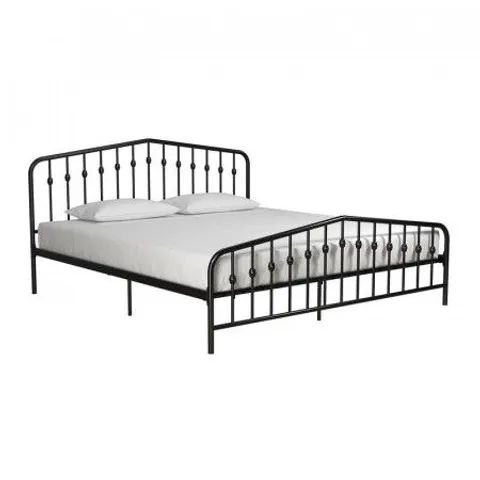 BOXED METAL BEDFRAME IN BLACK - SIZE UNSPECIFIED