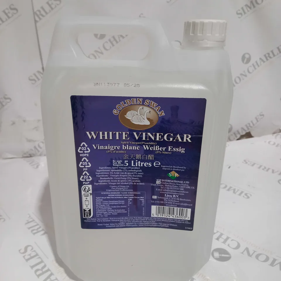 4 BOTTLES OF WHITE VINEGAR 5L - COLLECTION ONLY