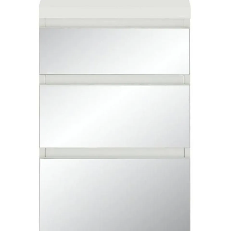 BOXED PRAGUE MIRROR/WHITE BEDSIDE CABINET (1 BOX) RRP £109