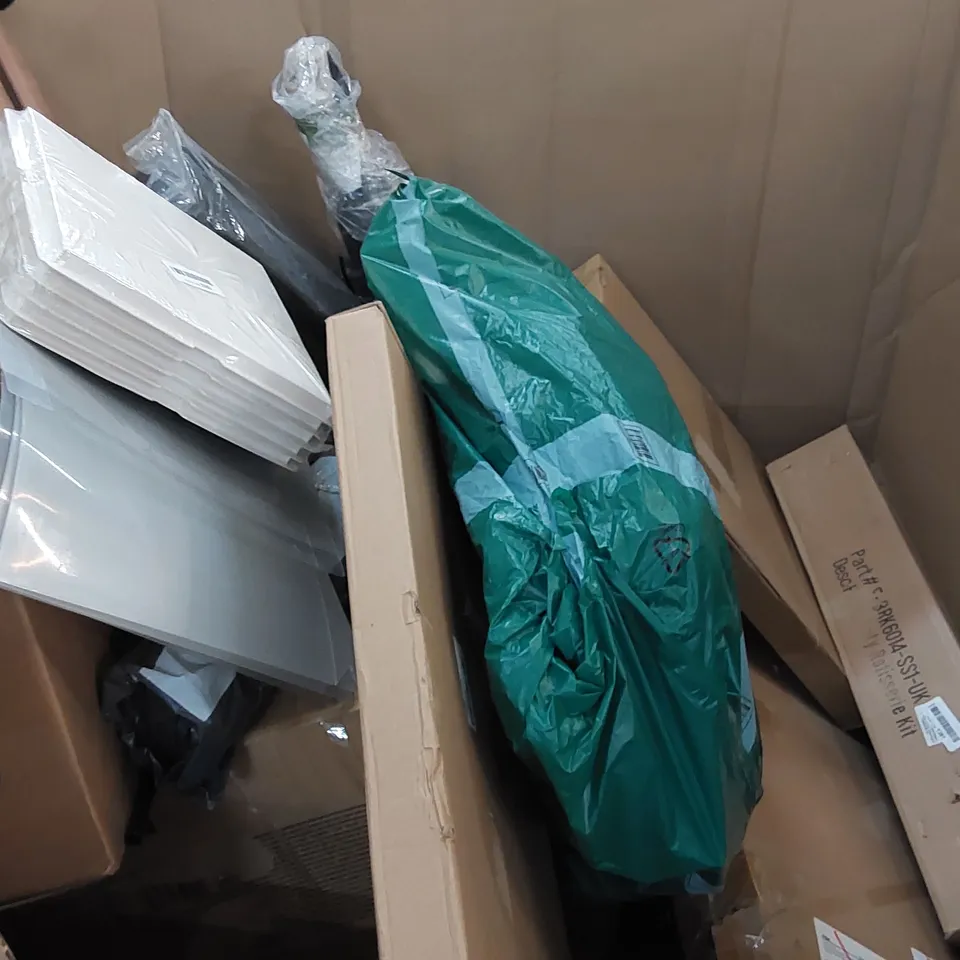 PALLET OF ASSORTED CONSUMER PRODUCTS TO INCLUDE: BUDDY DOGGY PET STROLLER, HEATED BLANKET, PRESSURE WASHER, FOLDING MATTRESS, TOILET SEAT ECT