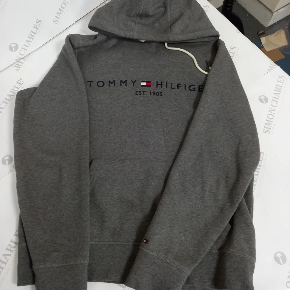 TOMMY HILFIGER HOODED JUMPER - GREY - MEDIUM 