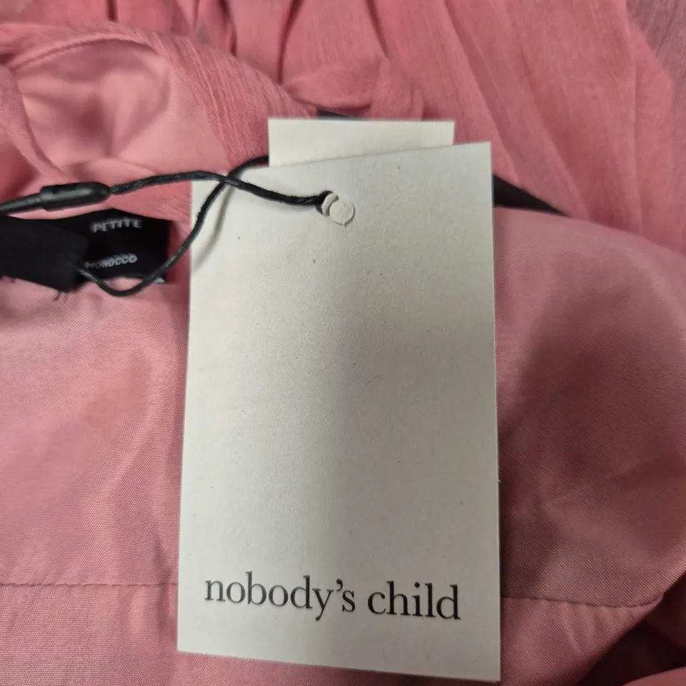 NOBODY'S CHILD PETITE ANYA MIDAXI DRESS – PINK WITH BLACK POLKA DOTS, UK 16