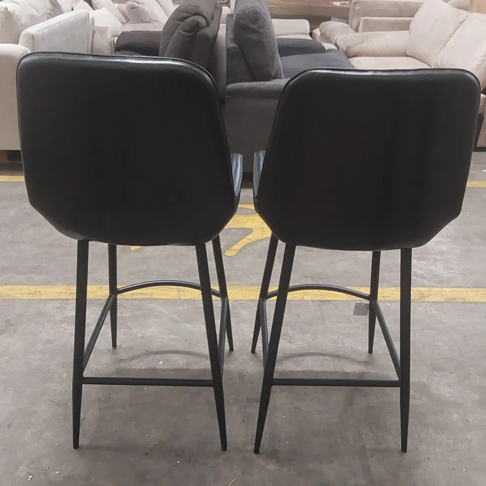 PAIR OF BROOKLYN LEATHER BAR CHAIRS