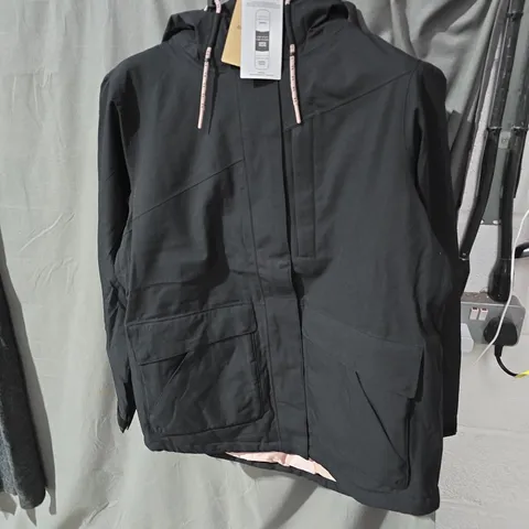 ANIMAL WATERPROOF HOODED JACKET – BLACK, UK 8 (EU 40)