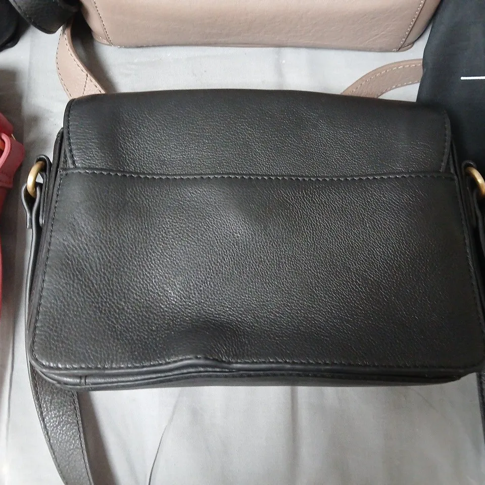 LOT OF 4 RUTH LANGSFORD GENUINE LEATHER HANDBAGS - VARIOUS COLOURS