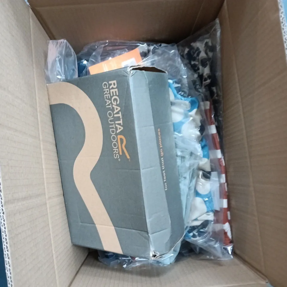 BOX OF APPROXIMATELY 12 BRAND NEW ASSORTED REGATTA CLOTHING ITEMS INCLUDING SHELL TROUSERS AND ORLA WINTER BLOUSE