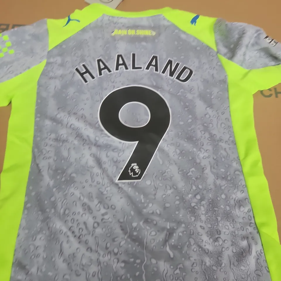 MANCHESTER CITY FC HAALAND NO. 9 FOOTBALL SHIRT - SIZE 22
