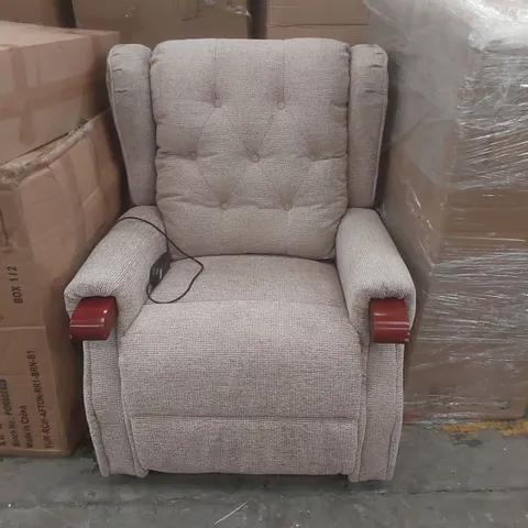 DESIGNER FABRIC UPHOLSTERED ELECTRIC RECLINER ARMCHAIR 