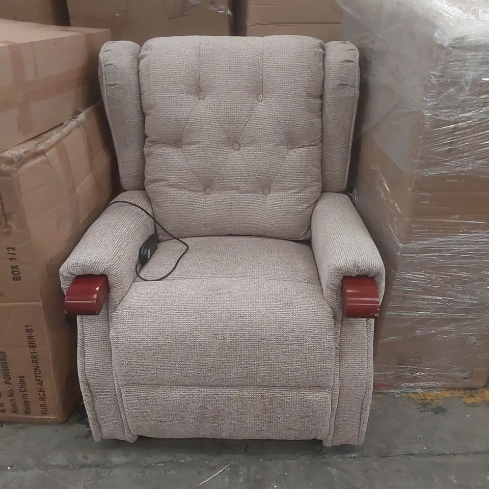 DESIGNER FABRIC UPHOLSTERED ELECTRIC RECLINER ARMCHAIR