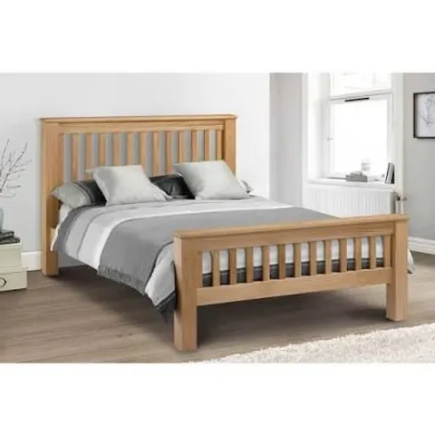BOXED BED HIGH FOOT END 180CM - WAXED OAK (3 BOXES)