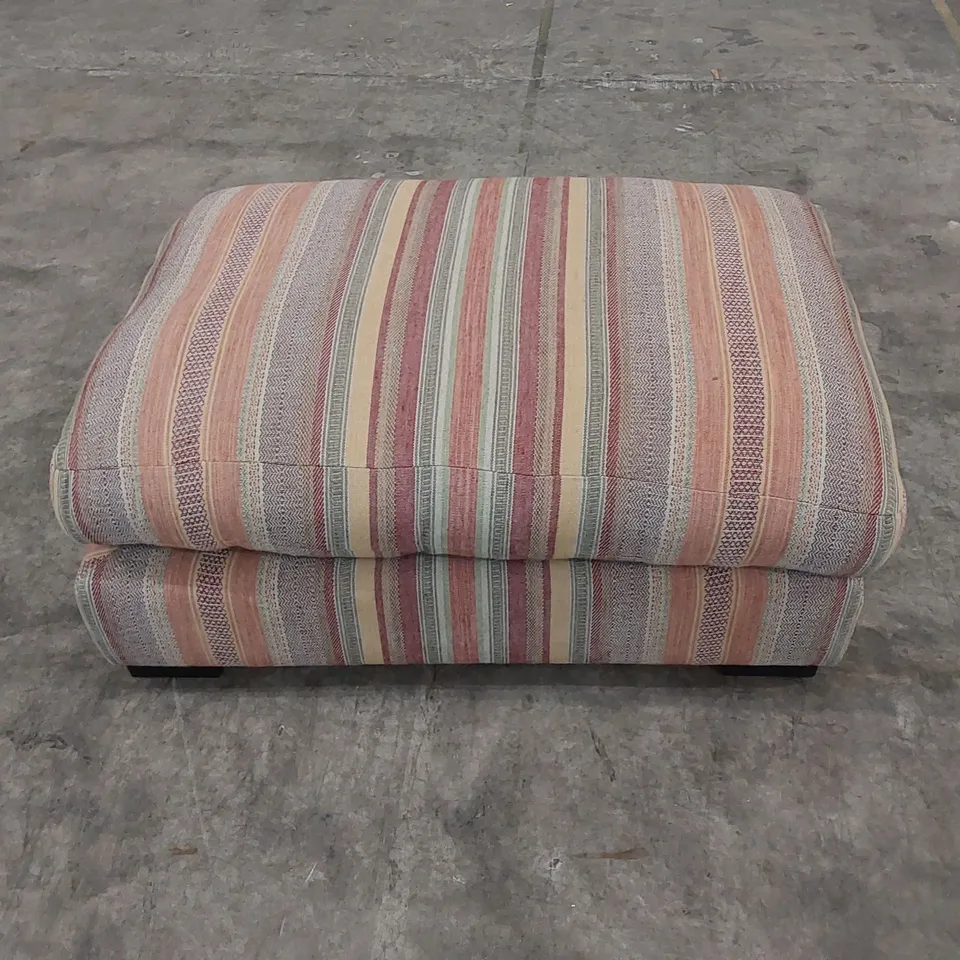 DESIGNER LARGE FABRIC UPHOLSTERED FOOTSTOOL 