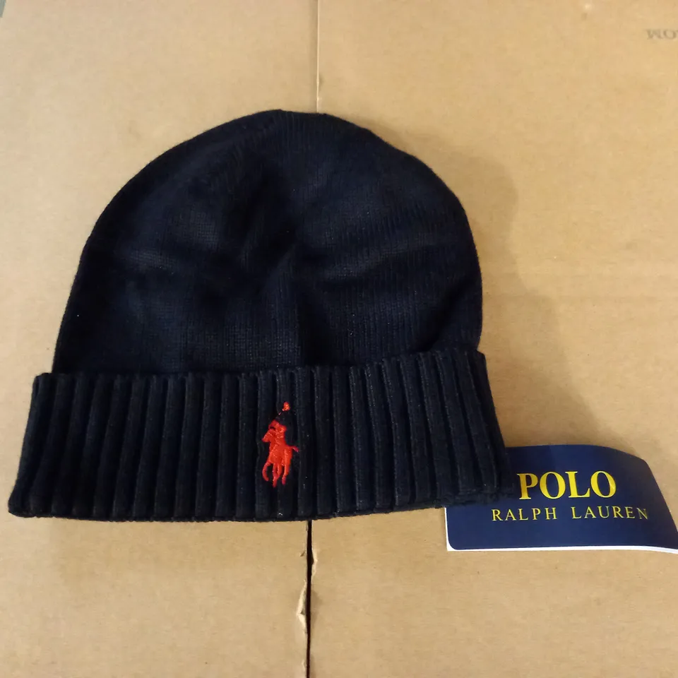 POLO RALPH LAUREN BLACK BEANIE HAT