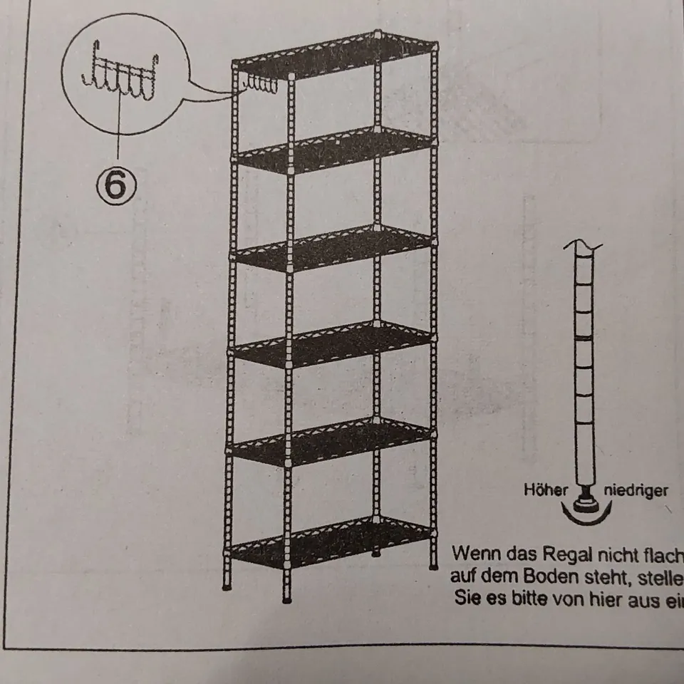 BRAND NEW BOXED CARBON STEEL RACK WITH 6 SHELVES (1 BOX)