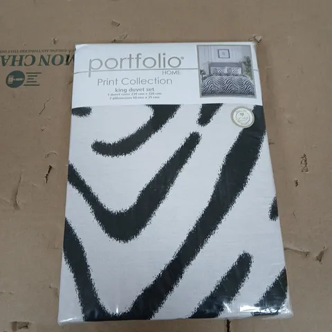 PORTFOLIO PRINT COLLECTION KING DUVET SET 