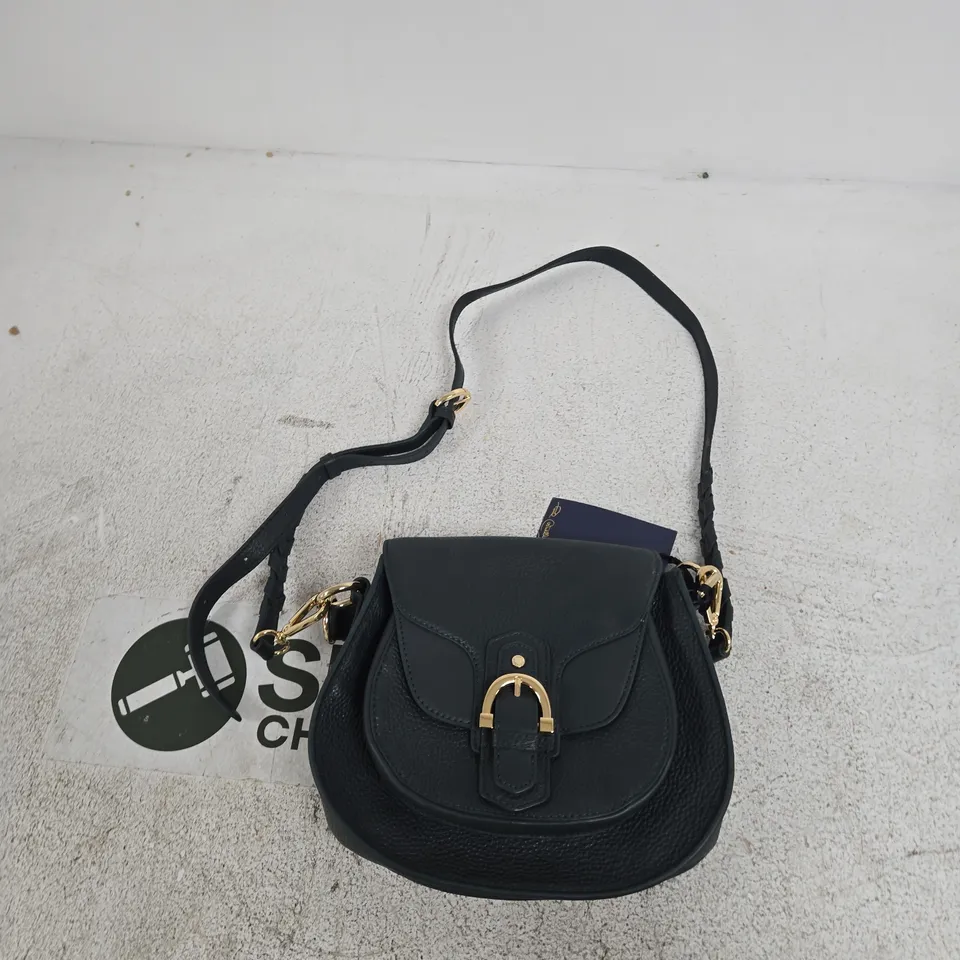 PAUL COSTELLOE DRESSAGE GREEN PEBBLED LEATHER HANDBAG