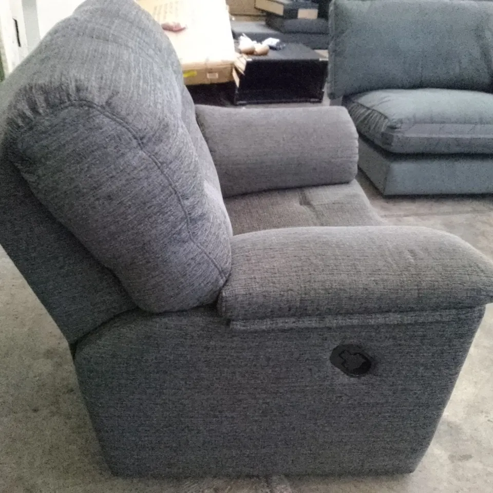 QUALITY DESIGNER G-PLAN STRATFORD MANUAL RECLINER CHAIR - LOOM SLATE FABRIC 