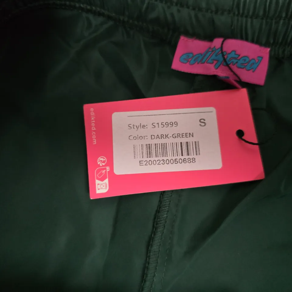 EDIKTED DARK-GREEN SHORTS, SIZE S